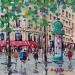 Gemälde PLACE COLETTE PRES DU PALAIS ROYAL A PARIS von Euger | Gemälde Figurativ Gesellschaft Urban Alltagsszenen Acryl