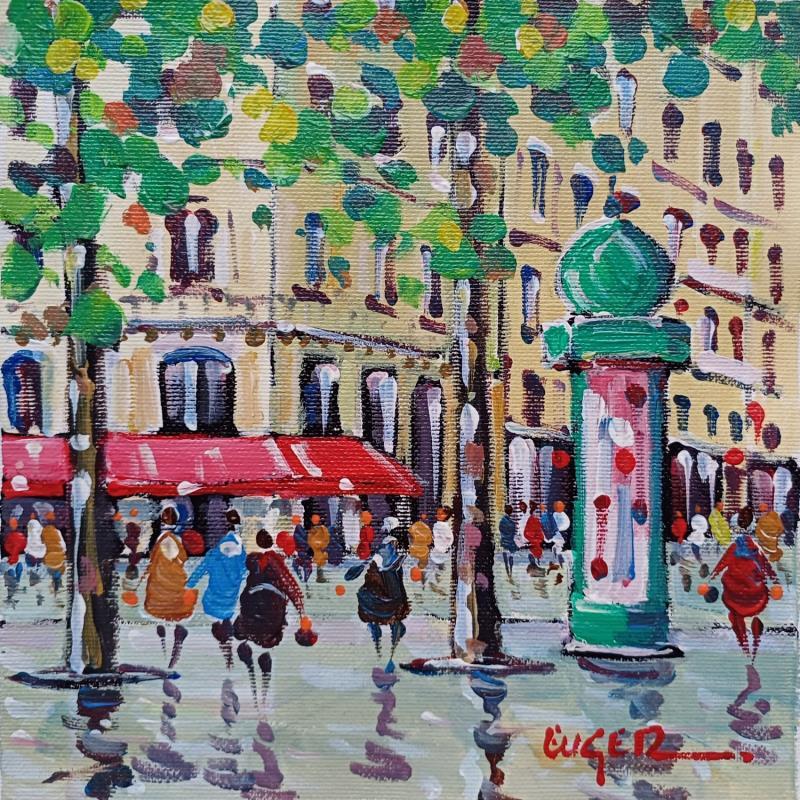Gemälde PLACE COLETTE PRES DU PALAIS ROYAL A PARIS von Euger | Gemälde Figurativ Gesellschaft Urban Alltagsszenen Acryl