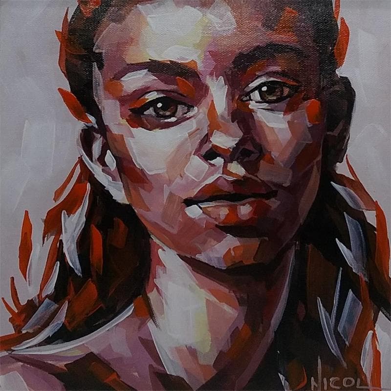 Peinture Layla par Vacaru Nicoleta  | Tableau Figuratif Portraits Acrylique