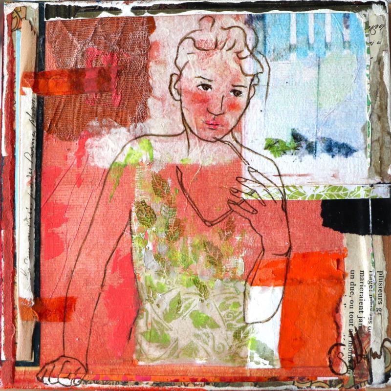 Pintura Les prunelles por Sablyne | Pintura Arte bruto Life style Madera Acrílico Collage Ink Pastel Hoja de oro Supraciclaje Papel Pigmentos