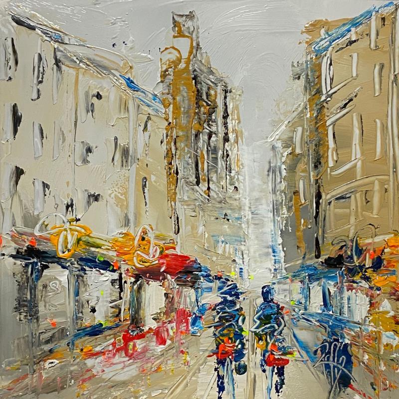 Painting Journée balade by Raffin Christian | Painting Figurative Urban Oil