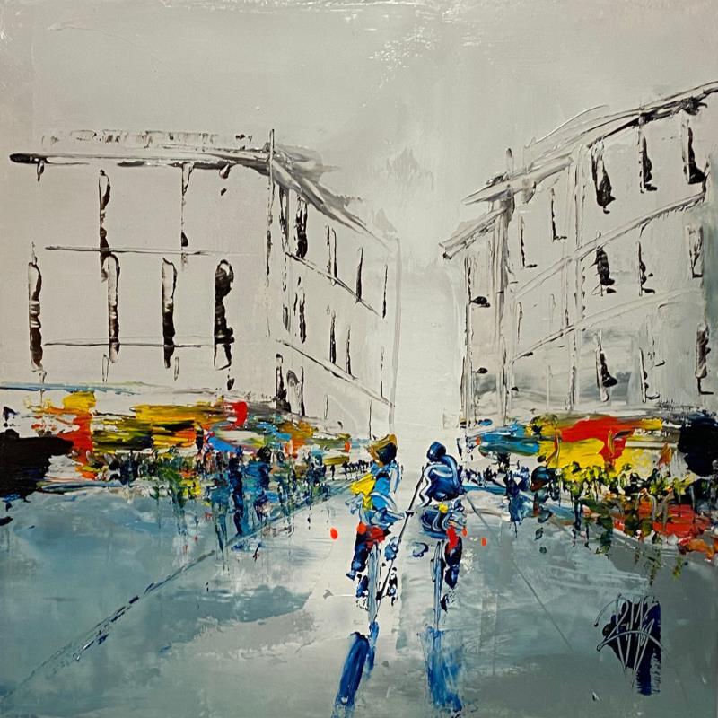 Gemälde Sur la place  von Raffin Christian | Gemälde Figurativ Urban Öl