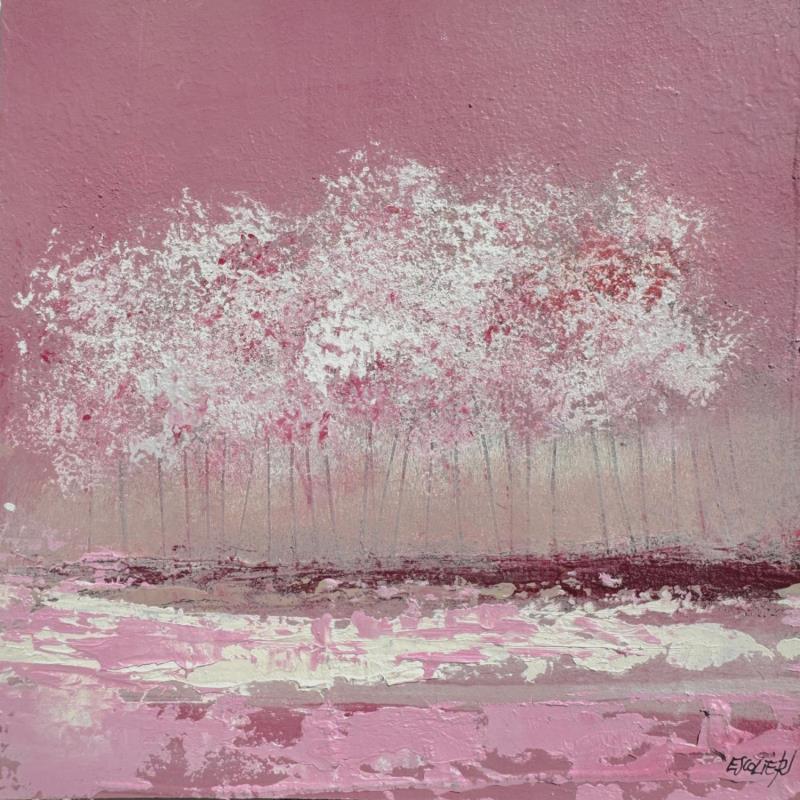 Peinture  Foisonnement en bois de rose par Escolier Odile | Tableau Figuratif Paysages Nature Carton Acrylique