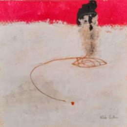 Painting abstract red A 95 by Wilms Hilde | Painting Abstract Acrylic, Gluing