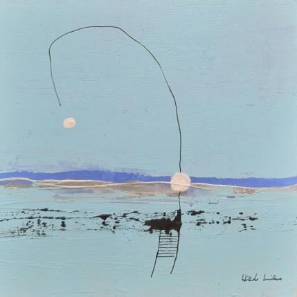 Peinture abstract turquoise A 99 par Wilms Hilde | Tableau Abstrait Acrylique, Collage