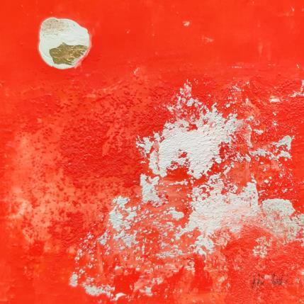 Painting abstract red A 100 by Wilms Hilde | Painting Abstract Acrylic, Gluing, Gold leaf