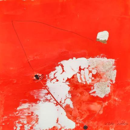 Peinture abstract red A 101 par Wilms Hilde | Tableau Abstrait Acrylique, Collage, Feuille d'or