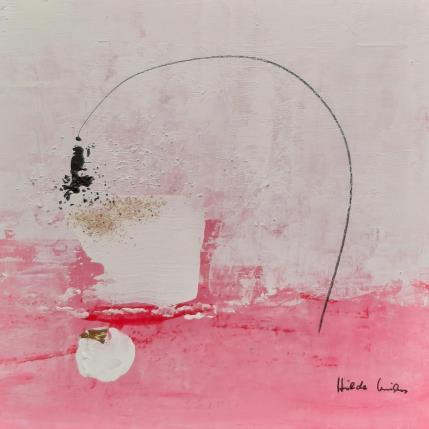 Peinture abstract rose A 102 par Wilms Hilde | Tableau Abstrait Acrylique, Collage, Feuille d'or