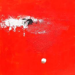 Painting abstract red B 92 by Wilms Hilde | Painting Abstract Acrylic, Gluing, Gold leaf Pop icons