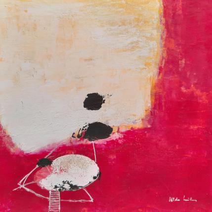 Peinture abstract red B 94 par Wilms Hilde | Tableau Abstrait Acrylique, Collage