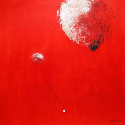Peinture abstract red D 80 par Wilms Hilde | Tableau Abstrait Acrylique, Collage