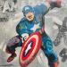 Painting CAPTAIN AMERICA VINTAGE by Lemoine Mael | Painting Pop-art Pop icons Graffiti Acrylic