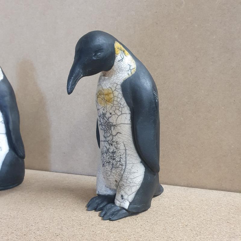 Sculpture Manchot 5 par Escoffier Odile | Sculpture Figuratif Animaux Raku