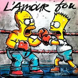 Painting Homer et Bart Simpson, l'amour fou by Cornée Patrick | Painting Pop-art Graffiti, Oil Cinema, Pop icons, Sport