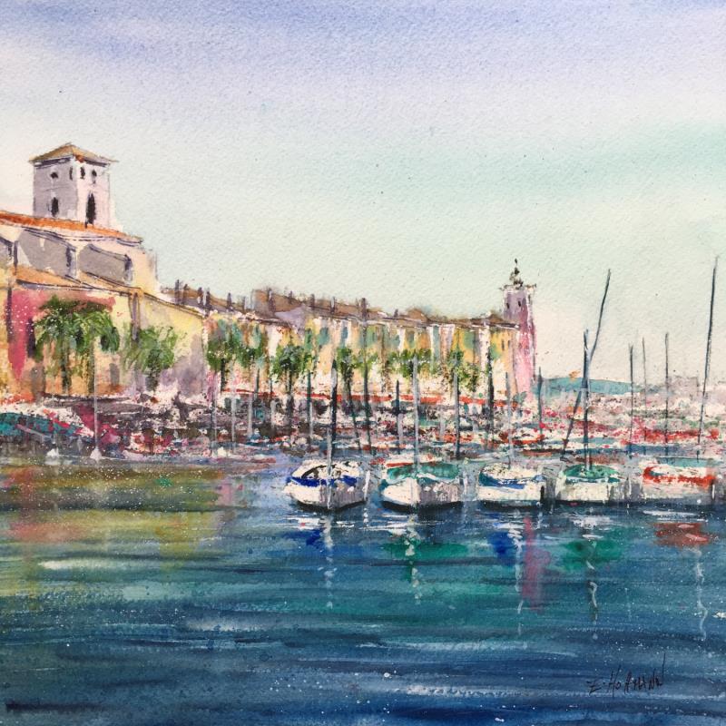 Painting La Ciotat  by Hoffmann Elisabeth | Painting Figurative Urban Watercolor