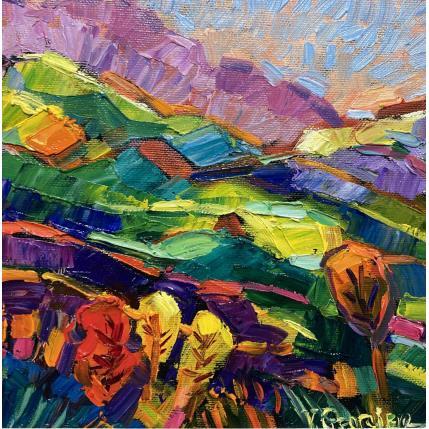 Painting Autumn hills by Georgieva Vanya | Painting Figurative Oil Landscapes, Pop icons