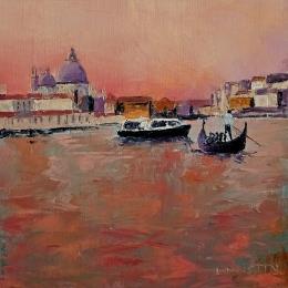 Painting Venise, San Giorgio Maggiore by Martin Laurent | Painting Figurative Oil Architecture, Life style, Urban