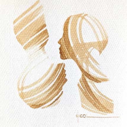 Pintura Time CCCX por Nicol | Pintura Figurativo Ink Blanco y negro, Minimalista, Retrato