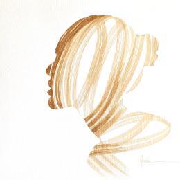 Painting Time CCCXXXIII by Nicol | Painting Figurative Ink, Paper Black & White, Minimalist, Portrait