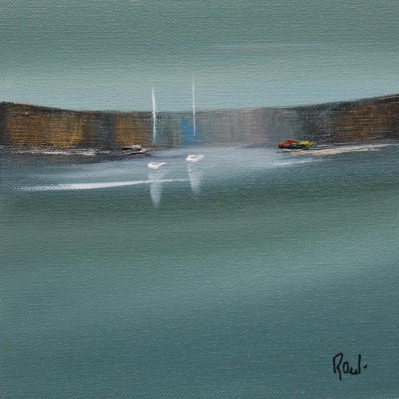 Gemälde Horizon marin 68 von Roussel Marie-Ange et Fanny | Gemälde Figurativ Marine Minimalistisch Öl