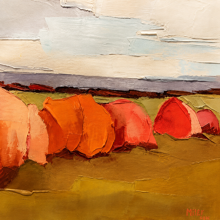 Painting Les foins à la fin d'été by PAPAIL | Painting Abstract Oil Landscapes, Pop icons