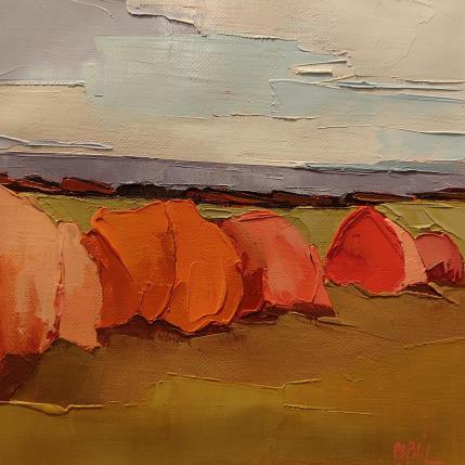 Peinture Les foins à la fin d'été par PAPAIL | Tableau Abstrait Huile Paysages