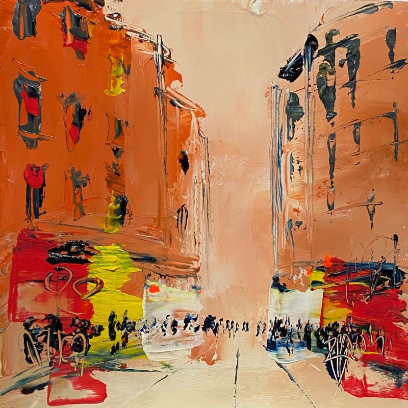 Peinture Fin d'après-midi par Raffin Christian | Tableau Figuratif Urbain Scènes de vie Huile