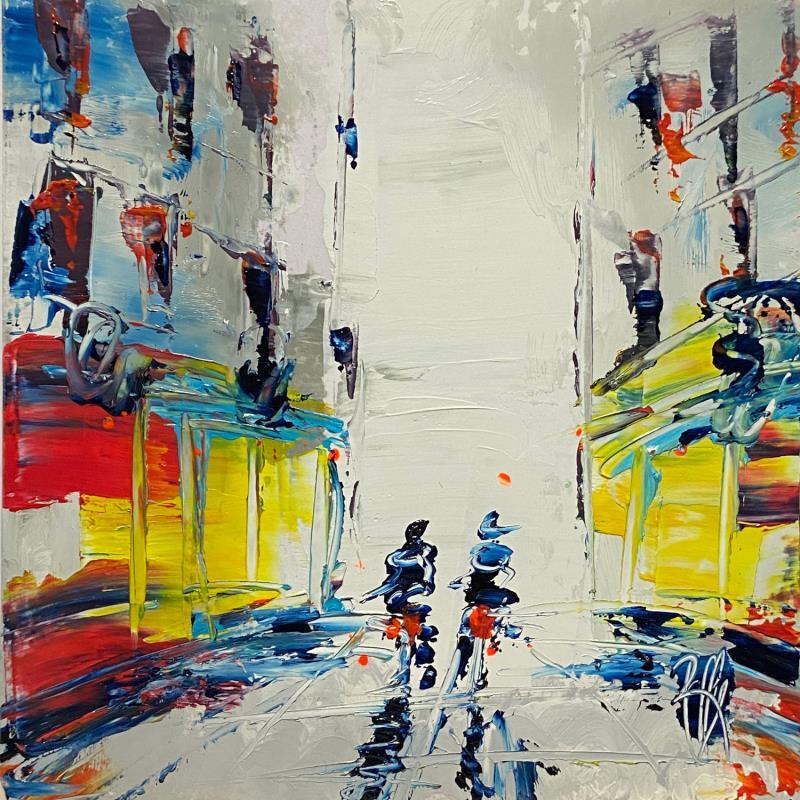 Peinture Jour de ville par Raffin Christian | Tableau Figuratif Urbain Huile