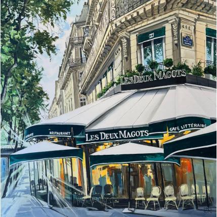 Peinture Good morning Paris par Rasa | Tableau Figuratif Acrylique Urbain