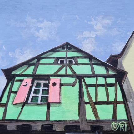 Painting  Green house by Rasa | Painting Figurative Acrylic Urban
