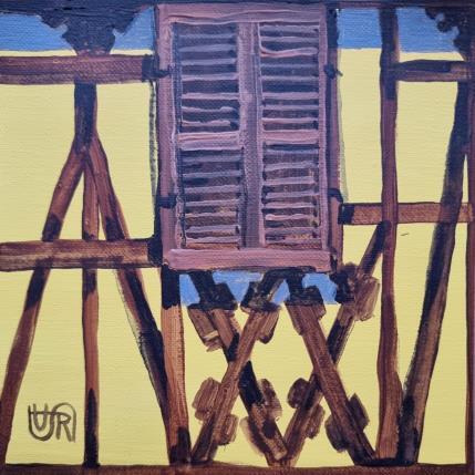 Painting  Yellow wall by Rasa | Painting Figurative Acrylic Urban