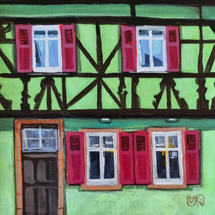 Peinture Green house par Rasa | Tableau Figuratif Acrylique Urbain