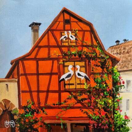 Peinture Riquewihr par Rasa | Tableau Figuratif Acrylique Urbain