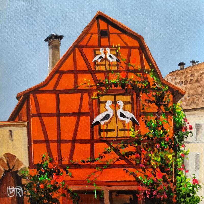 Gemälde Riquewihr von Rasa | Gemälde Figurativ Urban Acryl