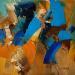 Pintura Orange and blue por Virgis | Pintura Abstracto Minimalista Aceite