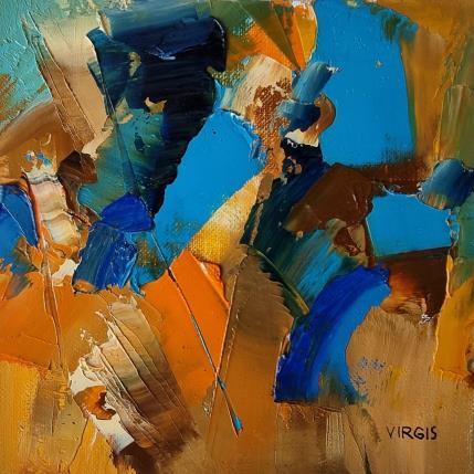 Pintura Orange and blue por Virgis | Pintura Abstracto Aceite Minimalista