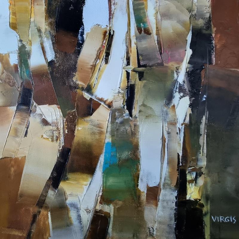 Peinture Uphill par Virgis | Tableau Abstrait Minimaliste Huile