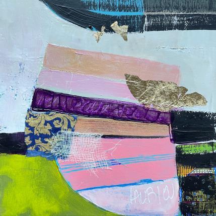 Painting ST24-1122 by Lau Blou | Painting Abstract Acrylic, Gluing, Gold leaf, Paper