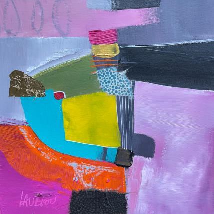 Peinture ST24-1123 par Lau Blou | Tableau Abstrait Acrylique, Collage, Feuille d'or, Papier