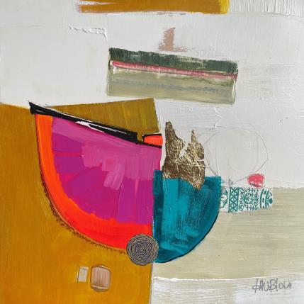 Painting ST24-1131 by Lau Blou | Painting Abstract Acrylic, Gluing, Gold leaf, Paper Pop icons