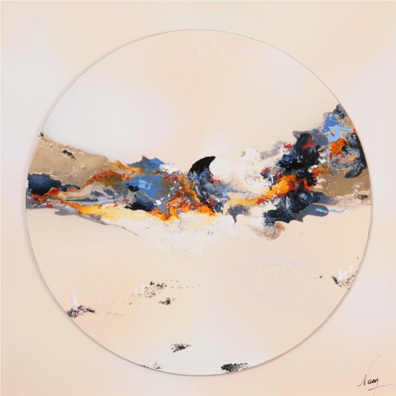 Peinture  C2461 F4 par Naen | Tableau Abstrait Minimaliste Acrylique Encre