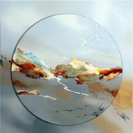 Peinture C2151 F4 par Naen | Tableau Abstrait Acrylique, Encre Minimaliste, Nature, Paysages