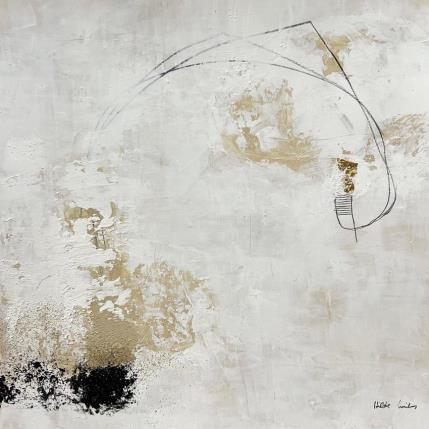 Peinture abstract white B 112 par Wilms Hilde | Tableau Abstrait Acrylique, Collage, Feuille d'or