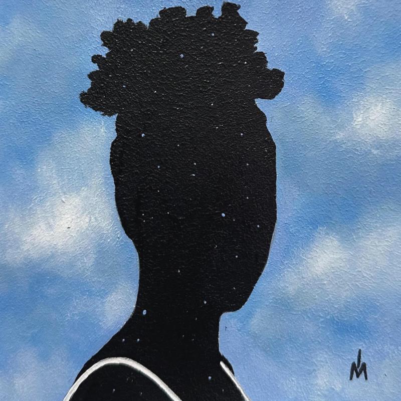 Peinture Girl and Sky  par Ivanova Margarita | Tableau Surréalisme Portraits Huile