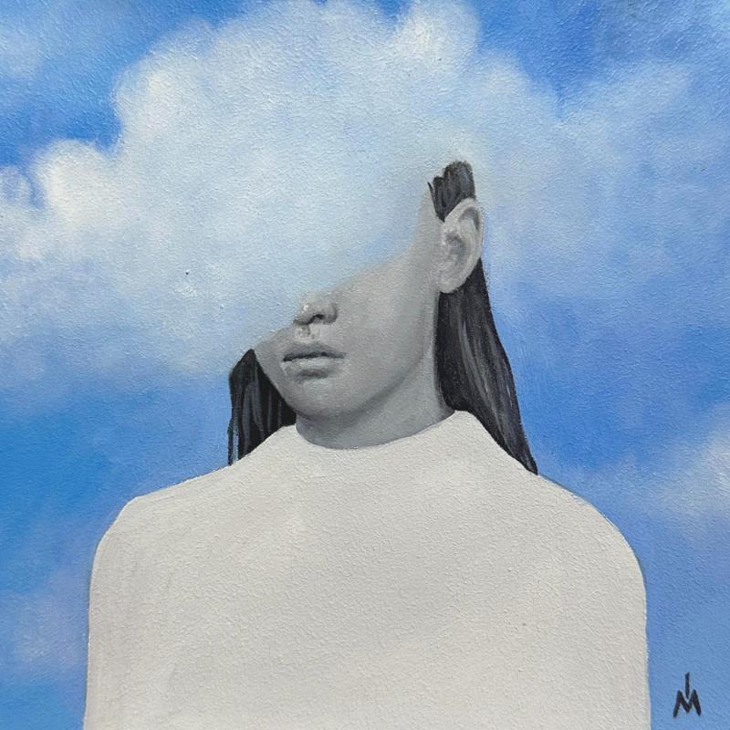 Painting In the clouds  by Ivanova Margarita | Painting Surrealism Portrait Oil