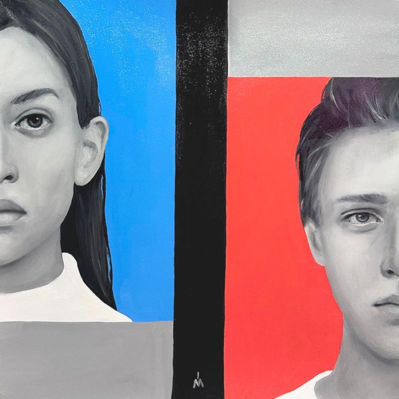 Peinture Men and Woman  par Ivanova Margarita | Tableau Surréalisme Portraits Huile