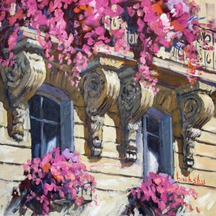 Painting Think Pink by Brooksby | Painting Figurative Oil Architecture, Nature, Urban