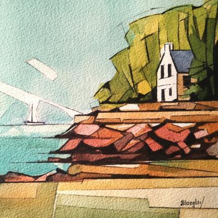 Painting En BRETAGNE 2 by Langlois Jean-Luc | Painting Figurative Watercolor Marine, Pop icons