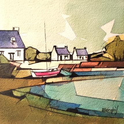 Peinture En BRETAGNE 2 par Langlois Jean-Luc | Tableau Figuratif Aquarelle Marine