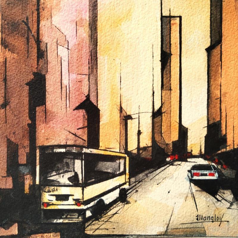 Painting NEW-YORK 1 by Langlois Jean-Luc | Painting Figurative Urban Watercolor